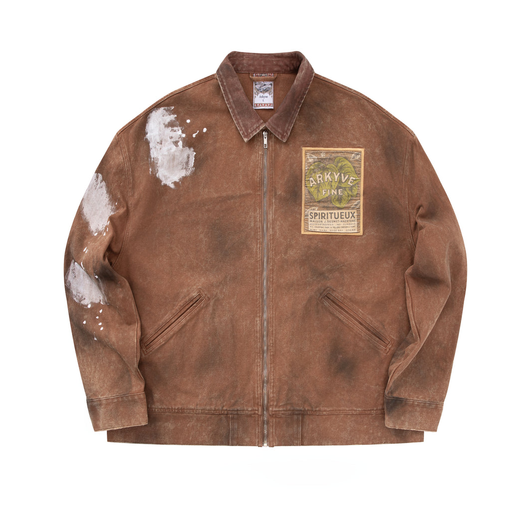 Wine Label Distressed Workwear Jacket