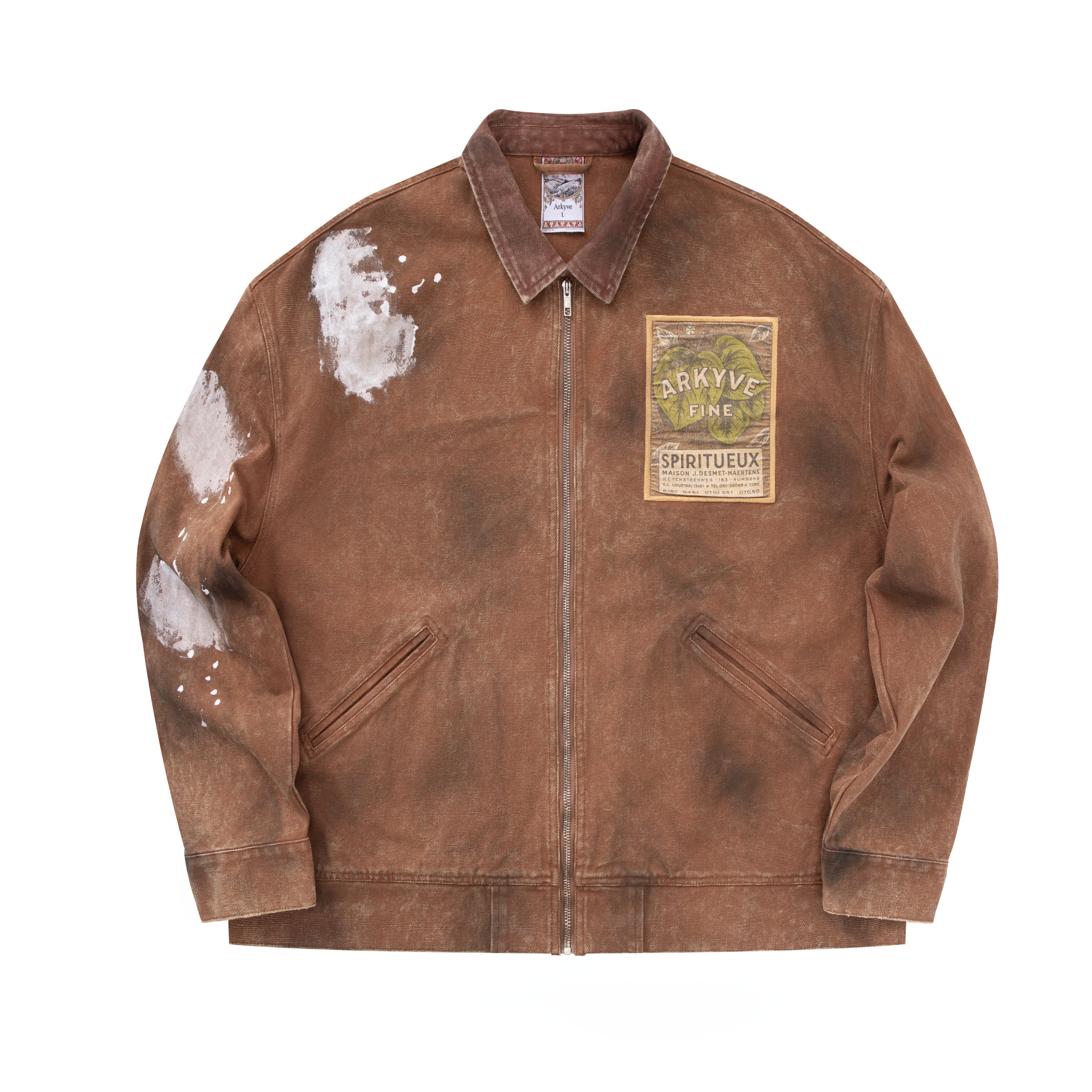 Wine Label Distressed Workwear Jacket