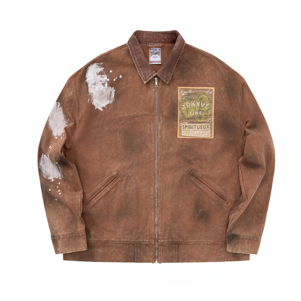 Wine Label Distressed Workwear Jacket