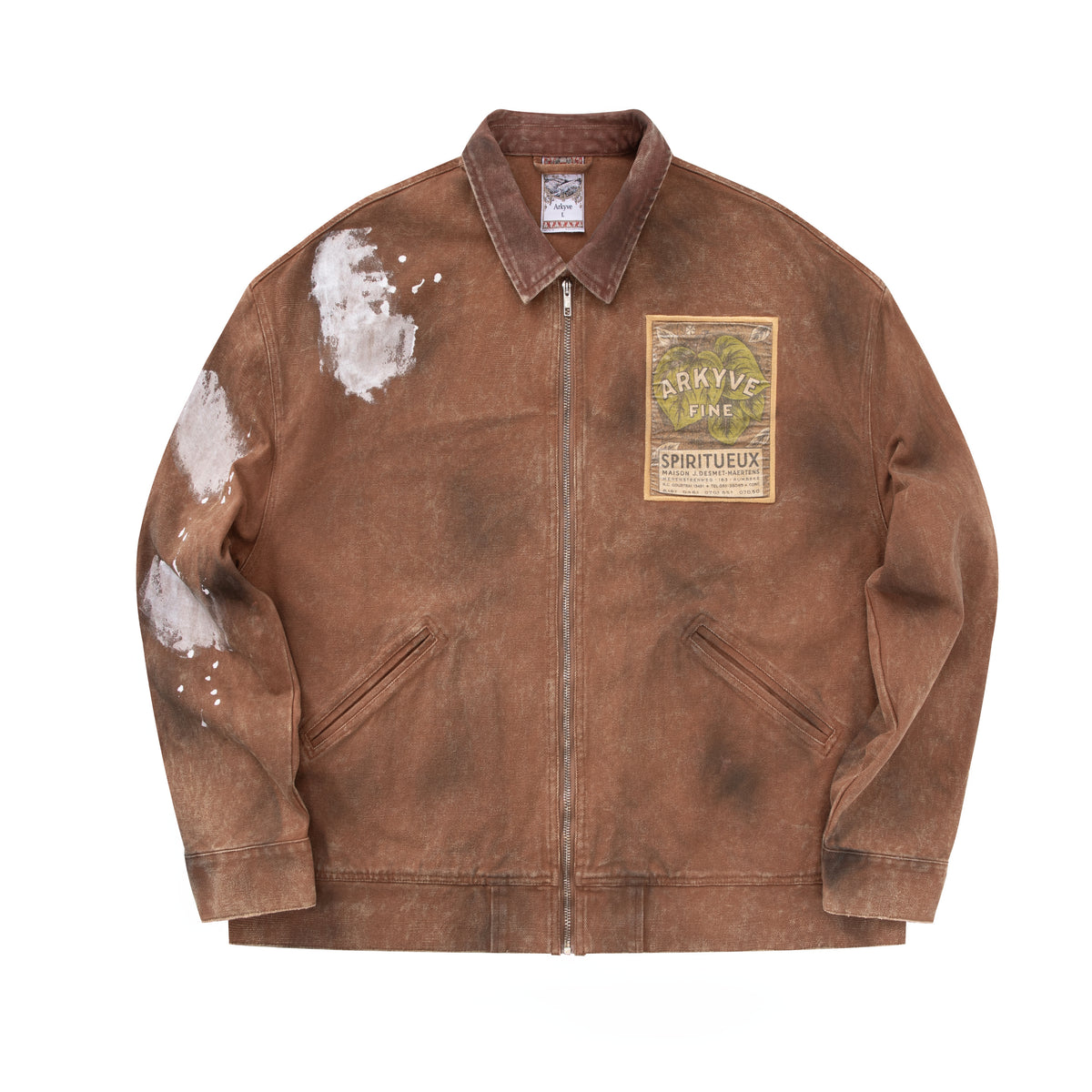 Wine Label Distressed Workwear Jacket