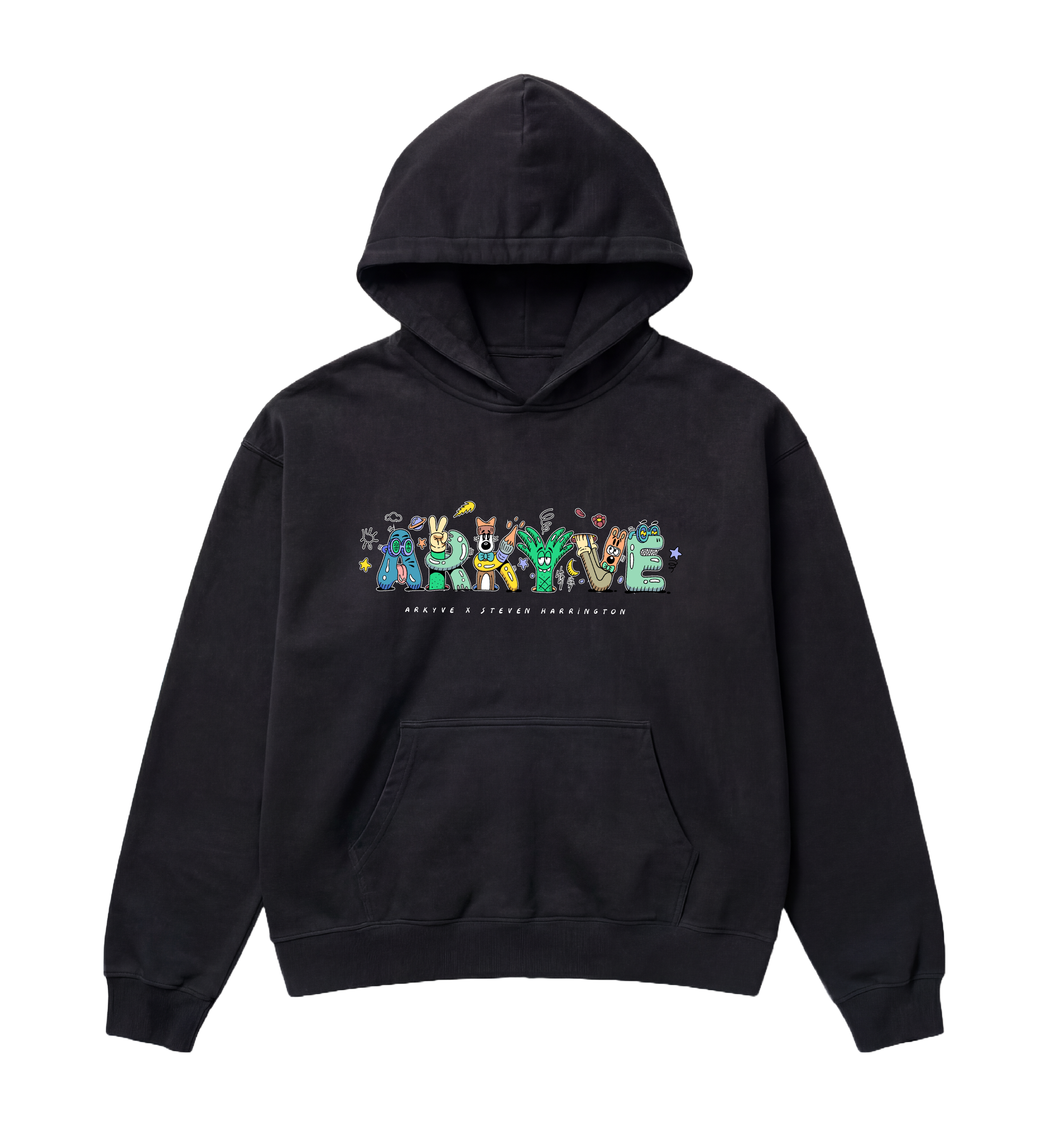 Arkyve X Steven Harrington Spell-Out Hoodie - Black