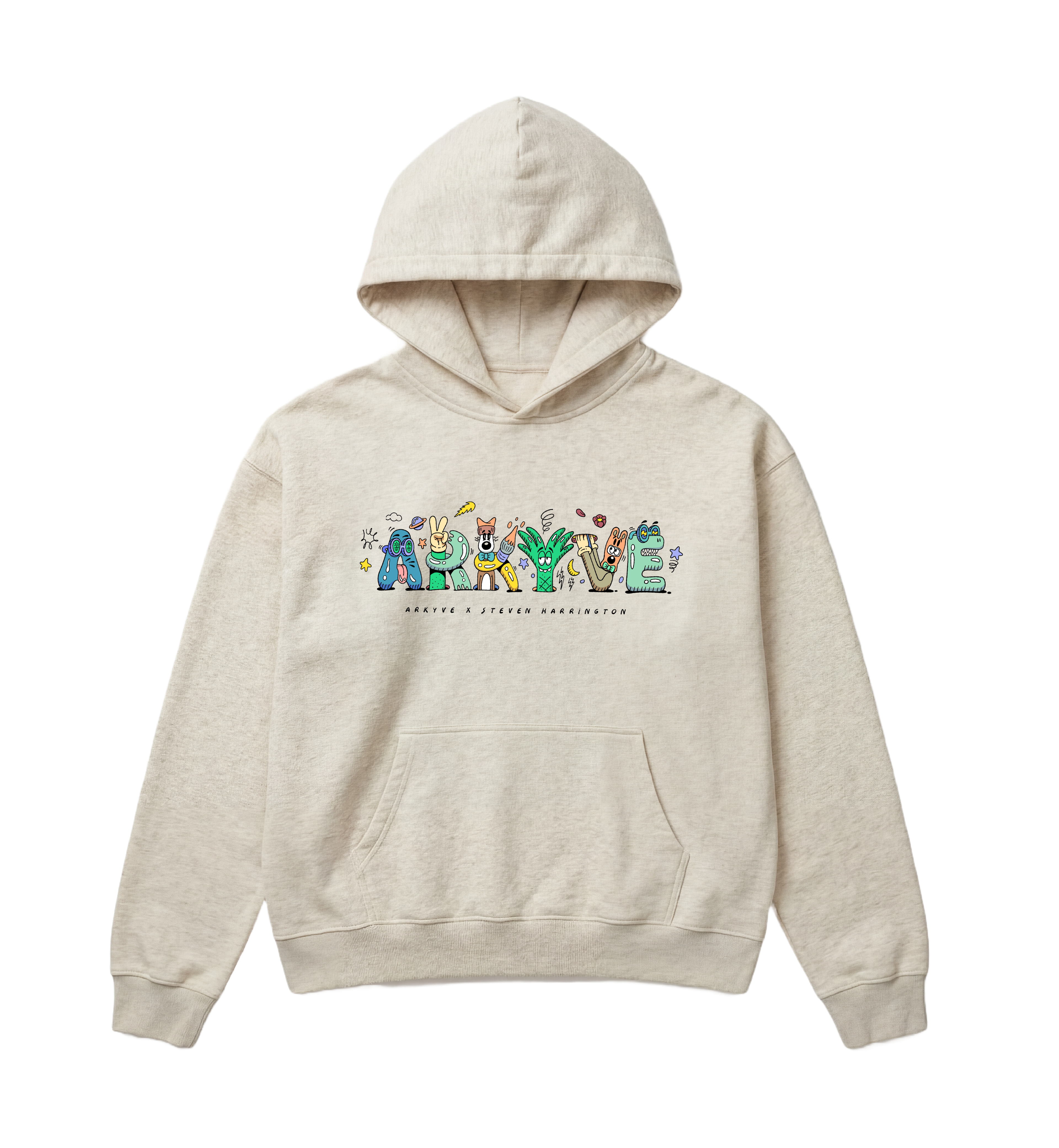 Arkyve X Steven Harrington Spell-Out Hoodie - Oatmeal