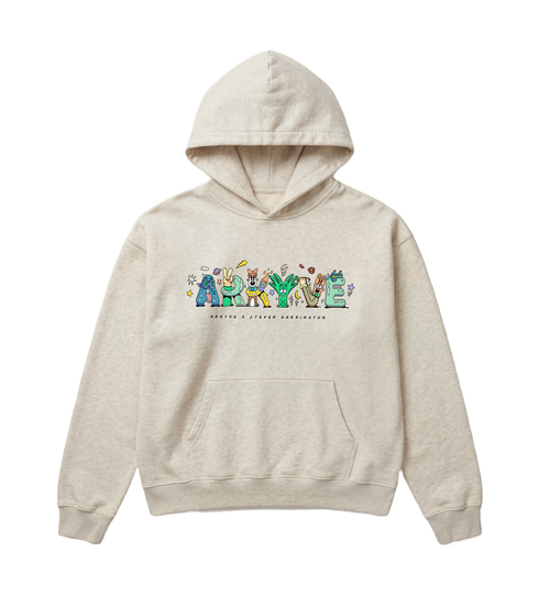 Arkyve X Steven Harrington Spell-Out Hoodie - Oatmeal