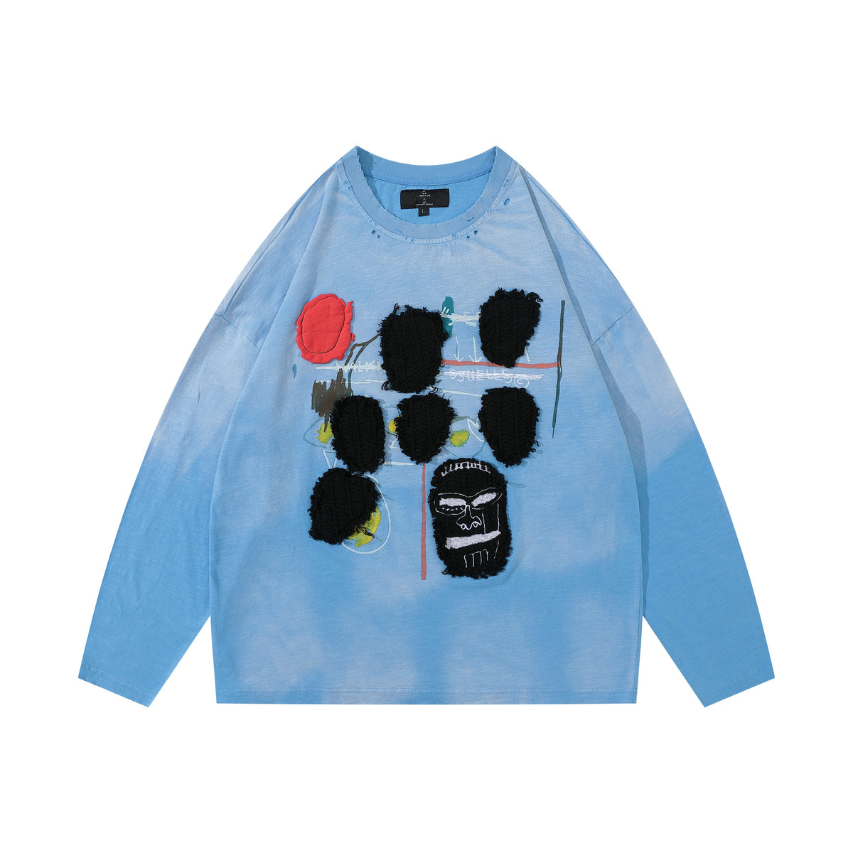 Arkyve X Basquiat Faces Long Sleeve in blue, front view