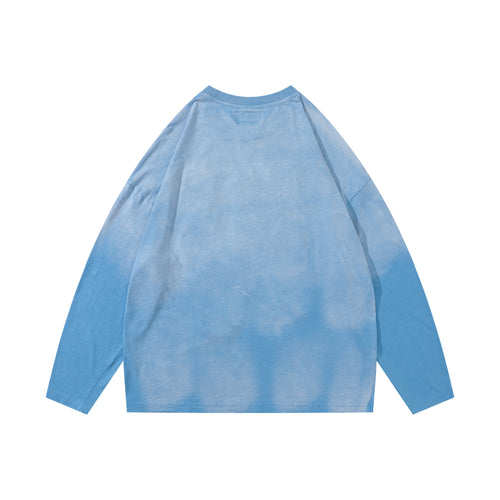 Arkyve X Basquiat Faces Long Sleeve in blue, back view