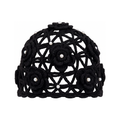 Pearl Trellis Crochet Skully (Black)