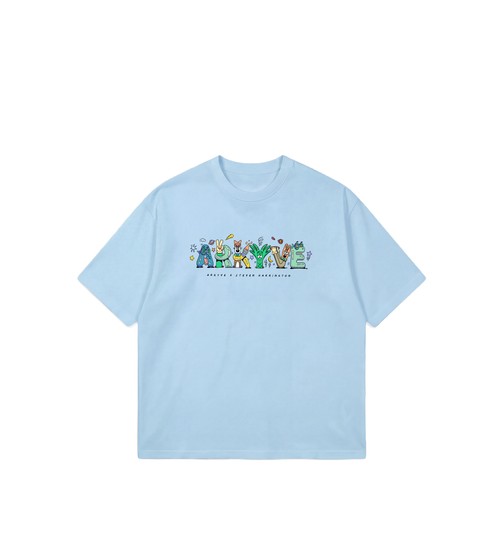 Arkyve X Steven Harrington Spell-Out Tee - Baby Blue