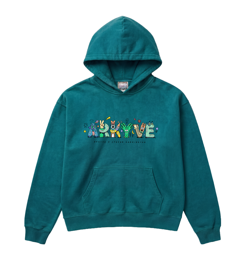 Arkyve X Steven Harrington Spell-Out Hoodie - Teal