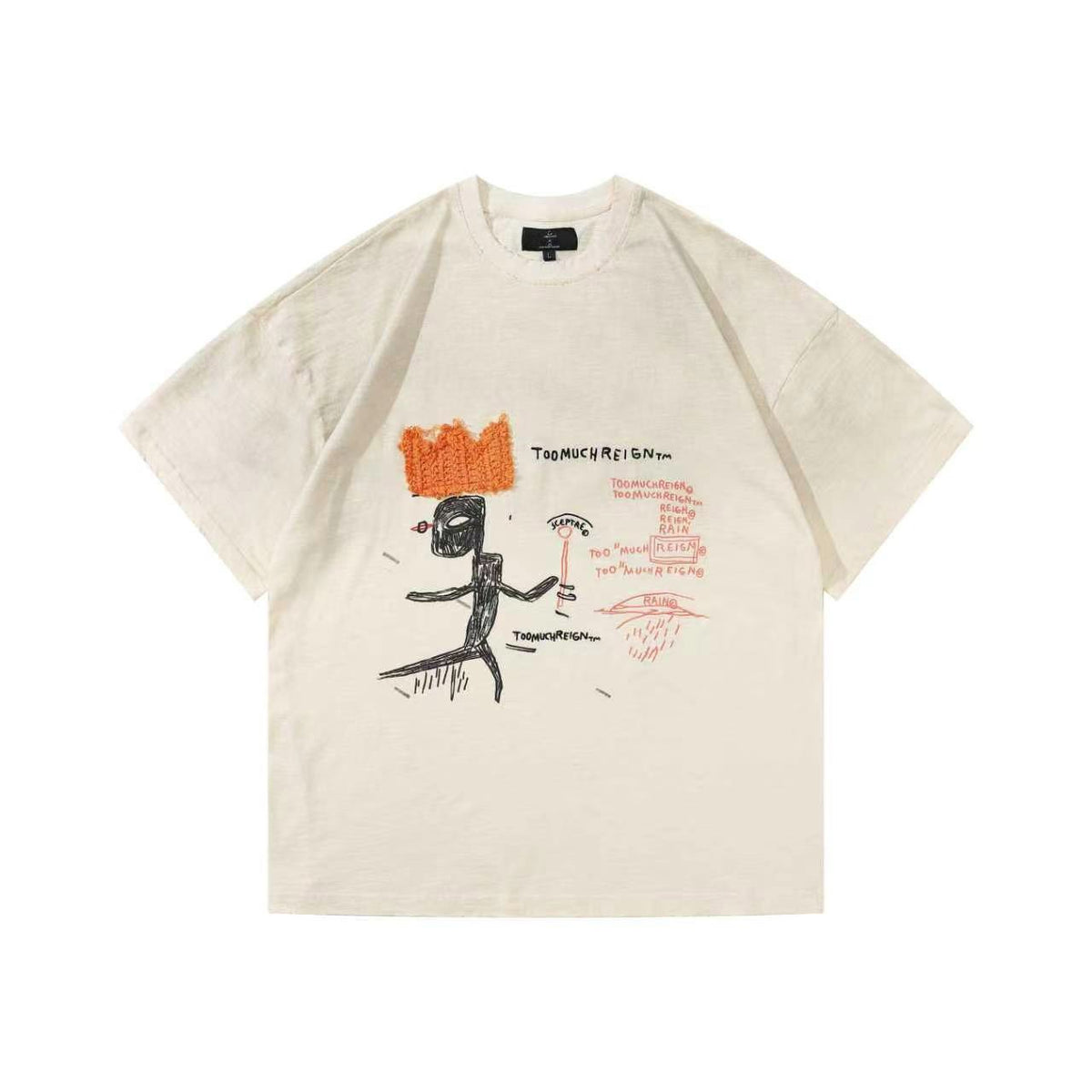 Arkyve X Basquiat Too Much Reign Tee, front view